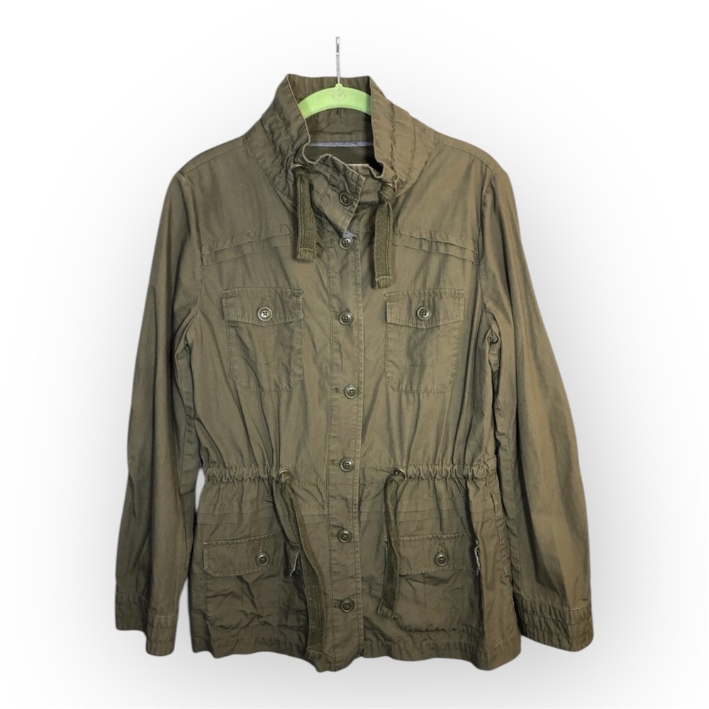 Banana Republic Army Green Utility Jacket Womens Size Small 100% Cotton